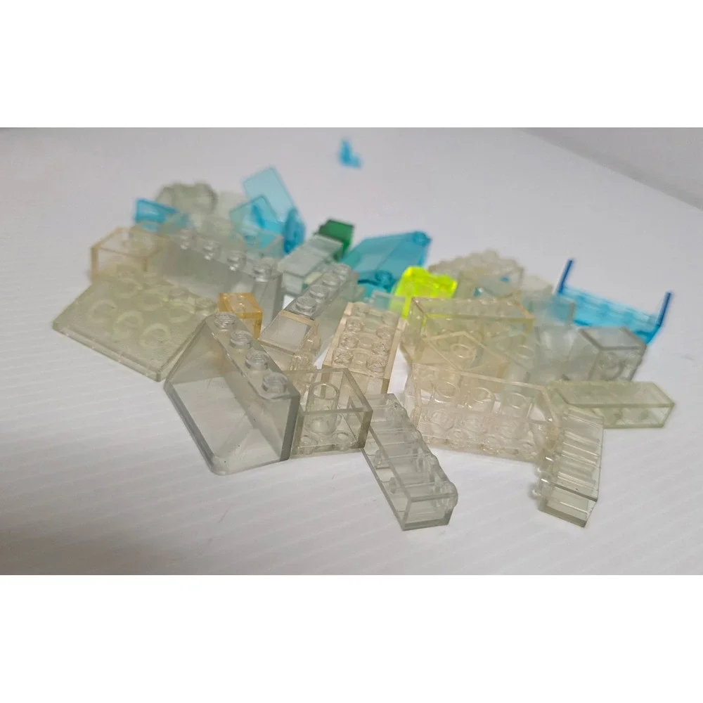 LEGO Translucent Parts Lot Clear Blue Green Yellow Mixed Pieces‎ 0.23 lb